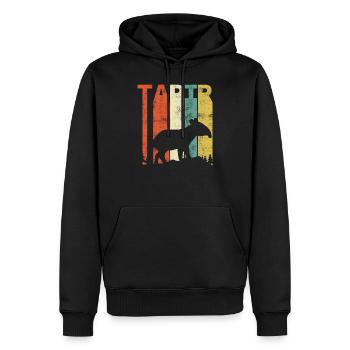 Tapir rétro animaux tapire cadeaux - Sweat à capuche Premium bio Homme - noir - Devant - Nico (187cm)