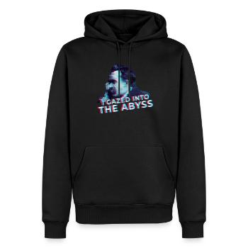 Nietzsche Abgrund Geisteswissenschaftler Philosoph - Männer Premium Bio Hoodie - Schwarz - Vorne - Nico (187cm)