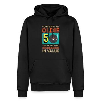 50e anniversaire, vous n'êtes pas un vieux août 1970 - Sweat à capuche Premium bio Homme - noir - Devant - Nico (187cm)