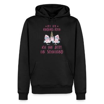 Bye Kindergarten Schule Einhorn Schulkind Geschenk - Männer Premium Bio Hoodie - Schwarz - Vorne - Nico (187cm)