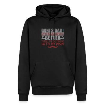Stepfather bonus dad family gift - Men’s Premium Organic Hoodie - black - Front - Nico (187cm)