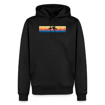 Berge Herzschlag - Männer Premium Bio Hoodie - Schwarz - Vorne - Nico (187cm)