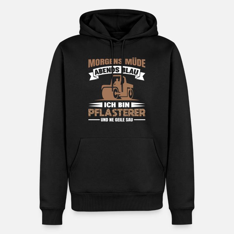 Pflasterer Steinleger Pflästerer Bau Pflastern - Männer Premium Bio Hoodie - Schwarz