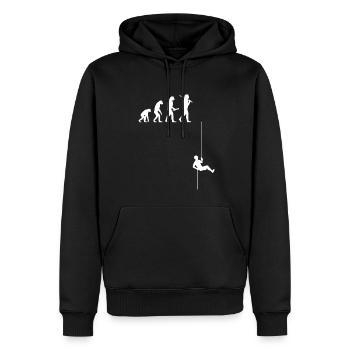 Rappelling climbing bouldering evolution development - Men’s Premium Organic Hoodie - black - Front - Nico (187cm)