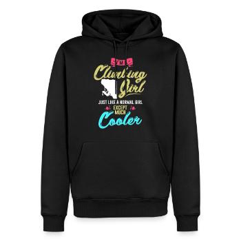 Montée - Sweat à capuche Premium bio Homme - noir - Devant - Nico (187cm)