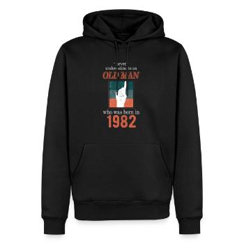 Geburtstag 1982 - Männer Premium Bio Hoodie - Schwarz - Vorne - Nico (187cm)