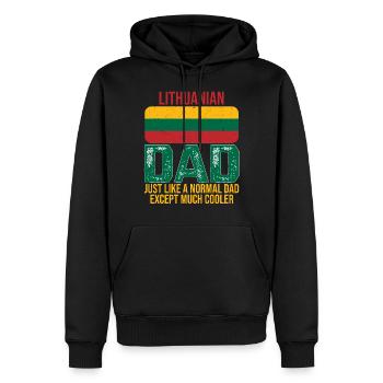 Litauischer Vater Litauen Flagge zum Vatertag - Männer Premium Bio Hoodie - Schwarz - Vorne - Nico (187cm)