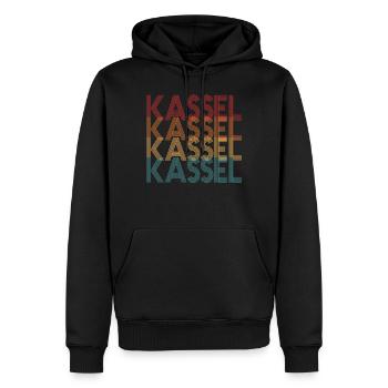 Kassel - Männer Premium Bio Hoodie - Schwarz - Vorne - Nico (187cm)