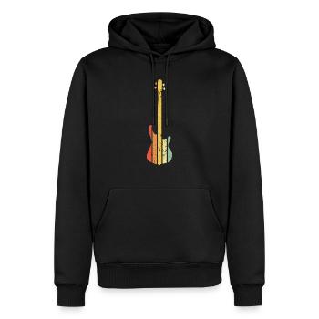 Bassiste Cadeau Bassiste Basse Couleur Coucher De Soleil Bassiste - Sweat à capuche Premium bio Homme - noir - Devant - Nico (187cm)