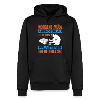 Pflasterer Steinleger Pflästerer Bau Pflastern - Männer Premium Bio Hoodie - Schwarz - Vorne - Nico (187cm)