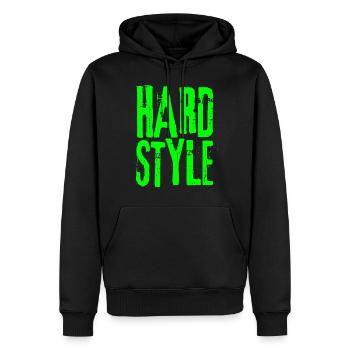 Hardstyle music techno rave festival vêtements - Sweat à capuche Premium bio Homme - noir - Devant - Nico (187cm)