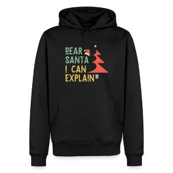 Dear Santa I can explain - Weihnachten - Männer Premium Bio Hoodie - Schwarz - Vorne - Nico (187cm)