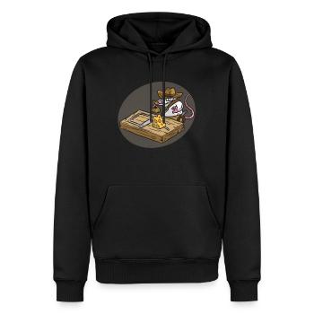 INDIANA JONES Mausefalle Käse Kinder Humor - Männer Premium Bio Hoodie - Schwarz - Vorne - Nico (187cm)