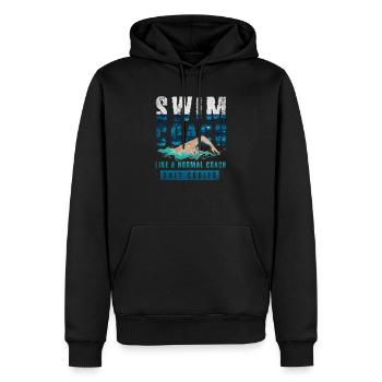 Entraîneur de natation natation - Sweat à capuche Premium bio Homme - noir - Devant - Nico (187cm)