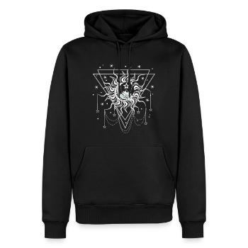 Soleil, lune et étoiles - Sweat à capuche Premium bio Homme - noir - Devant - Nico (187cm)