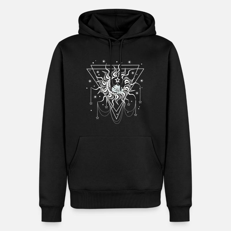 Soleil, lune et étoiles - Sweat à capuche Premium bio Homme - noir