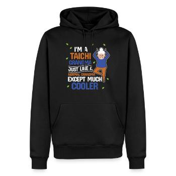 Tai Chi Cool Oma Fitness-Geschenk - Männer Premium Bio Hoodie - Schwarz - Vorne - Nico (187cm)