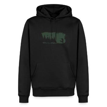 Hunter design - Men’s Premium Organic Hoodie - black - Front - Nico (187cm)