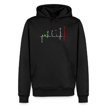 Herzschlag Motorrad EKG Linie Gangschaltung 6 Gang - Männer Premium Bio Hoodie - Schwarz - Vorne - Nico (187cm)