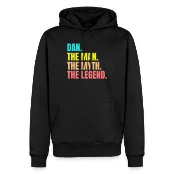 Mens Dan- The Man The Myth The Legend Personalized - Sweat à capuche Premium bio Homme - noir - Devant - Nico (187cm)