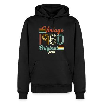 Vintage 1960 Original - Männer Premium Bio Hoodie - Schwarz - Vorne - Nico (187cm)