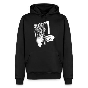 Technique de nouage en macramé - Sweat à capuche Premium bio Homme - noir - Devant - Nico (187cm)