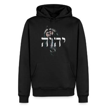 Israel Gott Tora Hebräisch Löwe von Juda Geschenk - Männer Premium Bio Hoodie - Schwarz - Vorne - Nico (187cm)