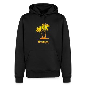 Noumea Traumurlaub mit Sonne - Männer Premium Bio Hoodie - Schwarz - Vorne - Nico (187cm)