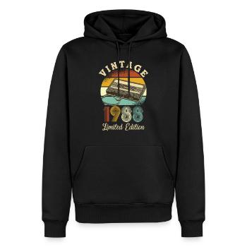 Vintage 1988 - Männer Premium Bio Hoodie - Schwarz - Vorne - Nico (187cm)