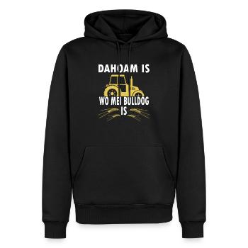 Dahoam Bayern Bulldog Landwirt Bauer Geschenkidee - Männer Premium Bio Hoodie - Schwarz - Vorne - Nico (187cm)