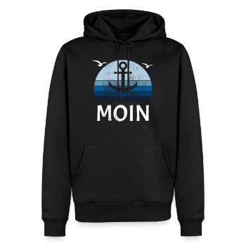 Moin Nord de l'Allemagne Rétro Vintage Bas Allemand - Sweat à capuche Premium bio Homme - noir - Devant - Nico (187cm)