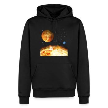 espace - Sweat à capuche Premium bio Homme - noir - Devant - Nico (187cm)