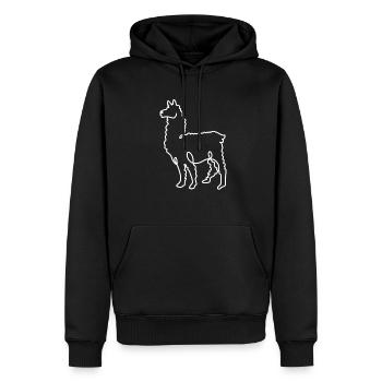 alpaga - Sweat à capuche Premium bio Homme - noir - Devant - Nico (187cm)