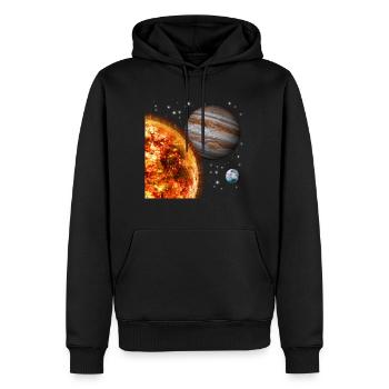 espace - Sweat à capuche Premium bio Homme - noir - Devant - Nico (187cm)