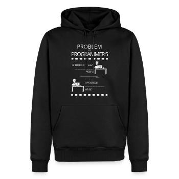 Problème de programmeur drôle - Sweat à capuche Premium bio Homme - noir - Devant - Nico (187cm)