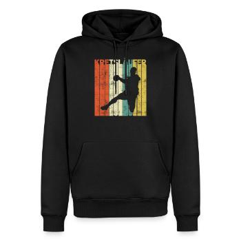 Retro Kreisläufer Handball Sport Handballer - Männer Premium Bio Hoodie - Schwarz - Vorne - Nico (187cm)