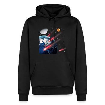 space - Men’s Premium Organic Hoodie - black - Front - Nico (187cm)