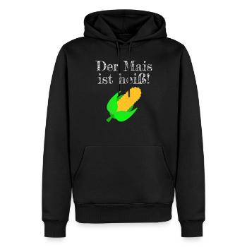 Mais Häckseln Landwirt Bauer Ernte Corn harvest - Männer Premium Bio Hoodie - Schwarz - Vorne - Nico (187cm)