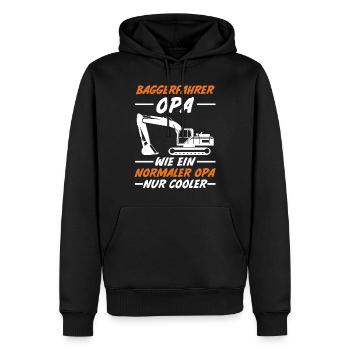Bagger Opa Tiefbauer Großvater Baggerfahrer - Männer Premium Bio Hoodie - Schwarz - Vorne - Nico (187cm)