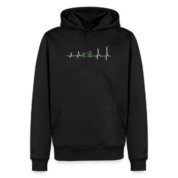 Moped Mofa 2 Takt Herzschlag Geschenk - Männer Premium Bio Hoodie - Schwarz - Vorne - Nico (187cm)