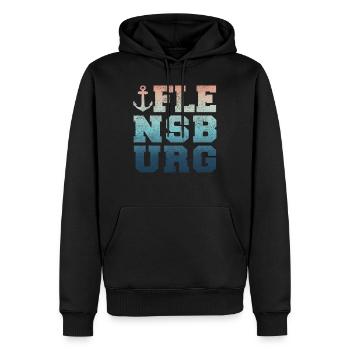 Flensburger Förde Flensburger Souvenir Geschenk - Männer Premium Bio Hoodie - Schwarz - Vorne - Nico (187cm)