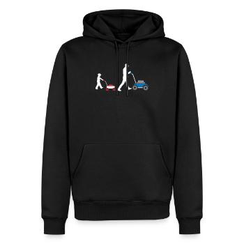 Rasenmähen Vater Kinder Rasenmäher Geschenkidee - Männer Premium Bio Hoodie - Schwarz - Vorne - Nico (187cm)