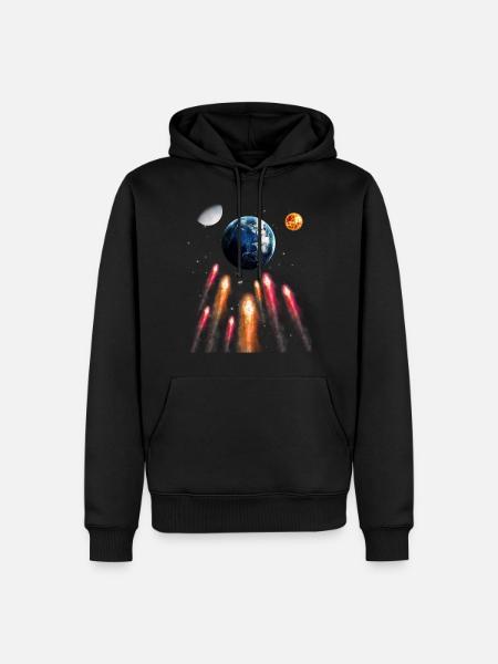 Space - Men’s Premium Organic Hoodie - black