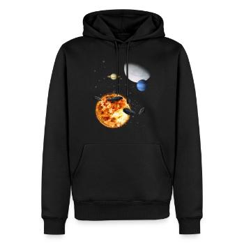 Universo - Felpa con cappuccio ecologica premium da uomo - nero - Fronte - Nico (187cm)