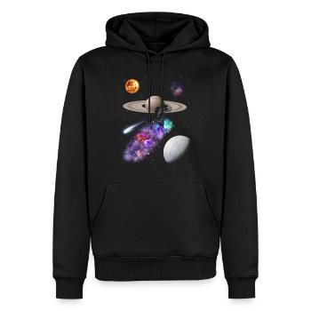Espace - Sweat à capuche Premium bio Homme - noir - Devant - Nico (187cm)