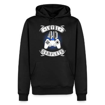 Cadeau de joueur pour le 40e anniversaire du niveau 40 - Sweat à capuche Premium bio Homme - noir - Devant - Nico (187cm)