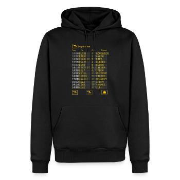 Pilot Militäralphabet - Männer Premium Bio Hoodie - Schwarz - Vorne - Nico (187cm)