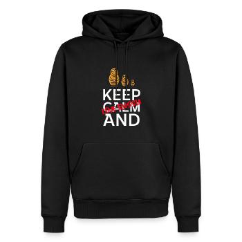 Restez calme et aimez la Russie - Sweat à capuche Premium bio Homme - noir - Devant - Nico (187cm)