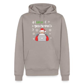 Lustiges Programmierer Weihnachten Coding Geschenk - Männer Premium Bio Hoodie - Taupe - Vorne - Nico (187cm)