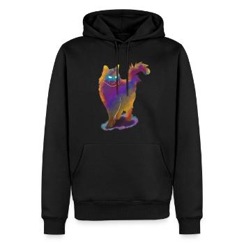 Space Cat Universe Purrfect - Männer Premium Bio Hoodie - Schwarz - Vorne - Nico (187cm)